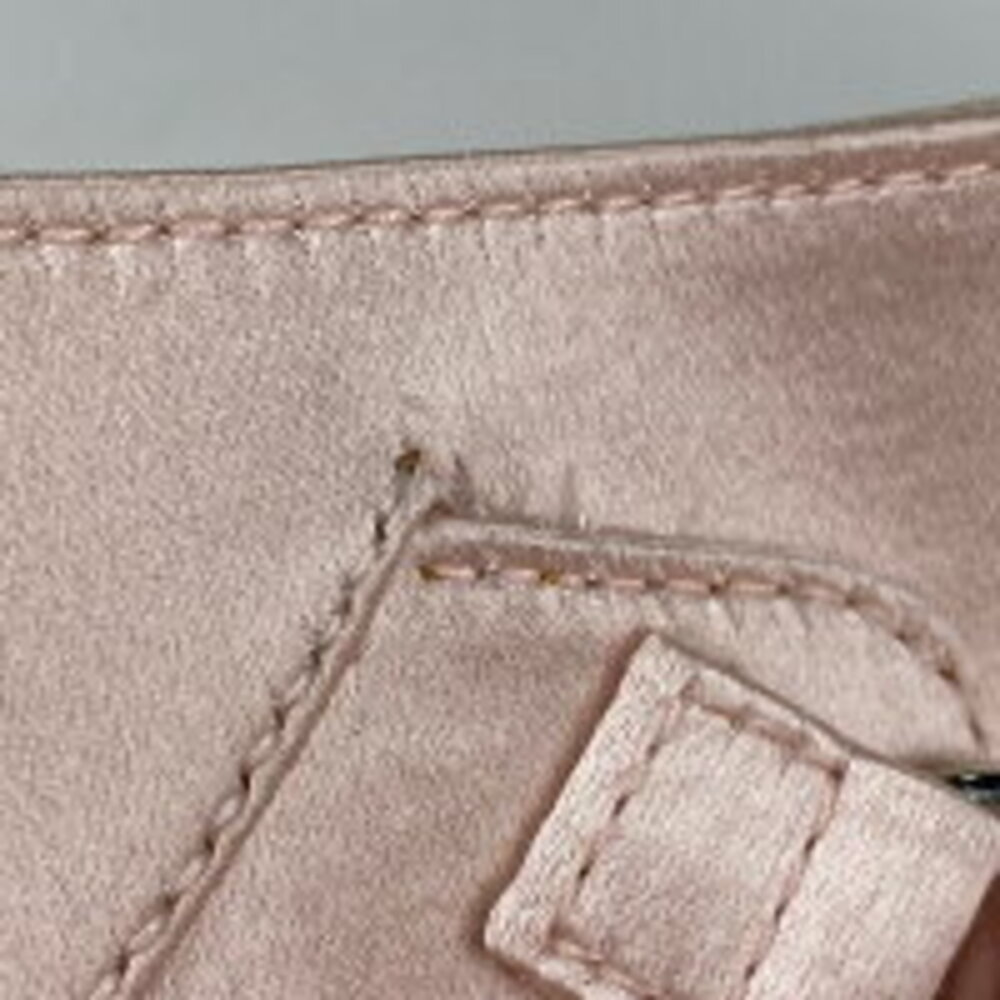 Christian Dior logo handbag ribbon laceup pink satin - Picture 4 of 6